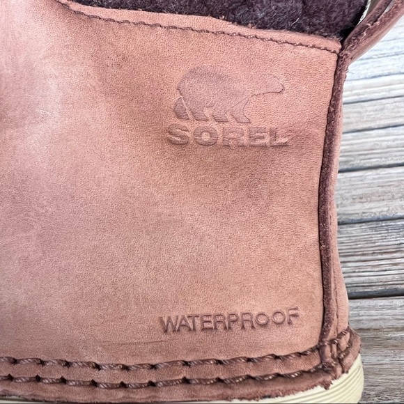 Sorel Slimpack Lace Leather Winter Snow Boot Waterproof Size 6 Tan Black - Picture 11 of 16